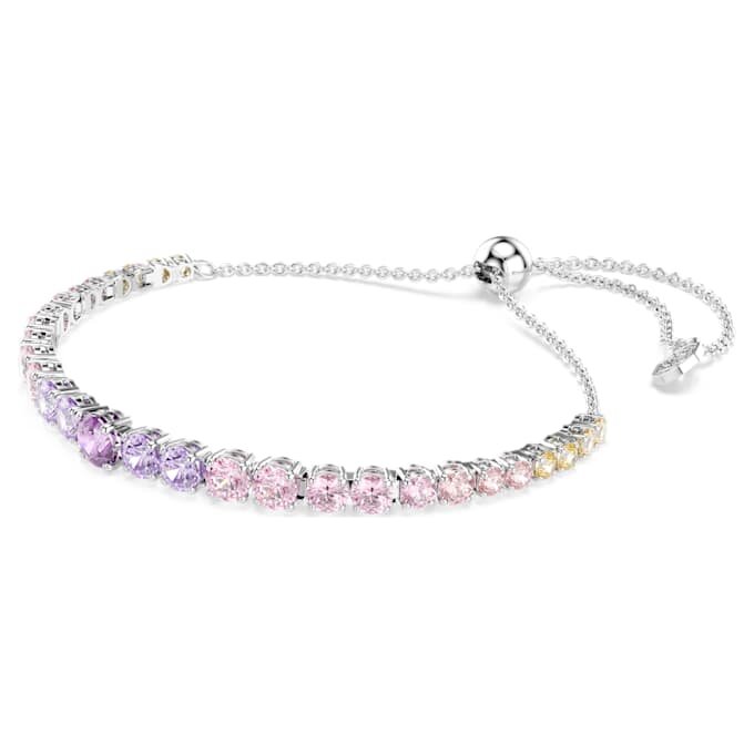 Matrix-armband met kleurverloop van ronde slijpvormen, veelkleurig, gerhodineerd Matrix-armband met kleurverloop van ronde slijpvormen, veelkleurig, gerhodineerd