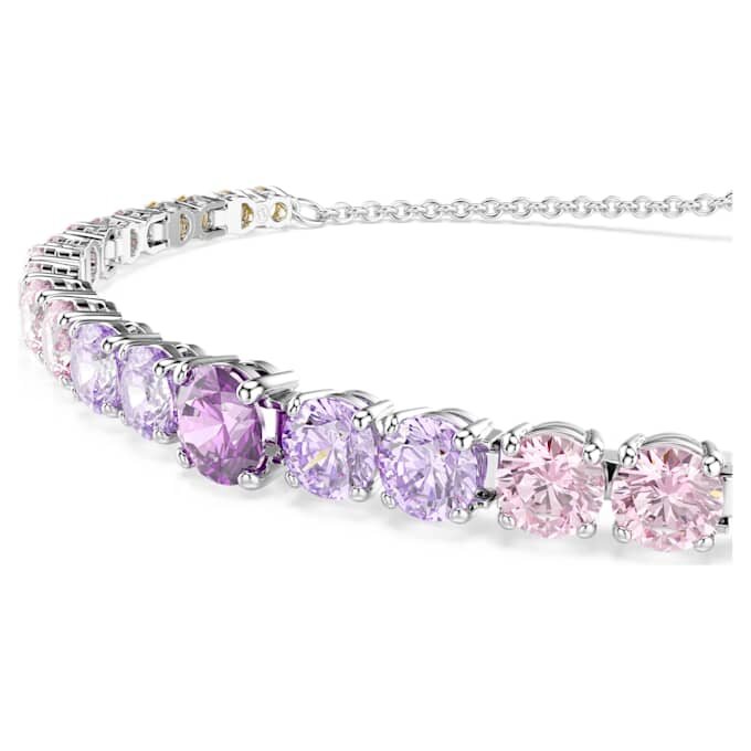 Matrix-armband met kleurverloop van ronde slijpvormen, veelkleurig, gerhodineerd Matrix-armband met kleurverloop van ronde slijpvormen, veelkleurig, gerhodineerd