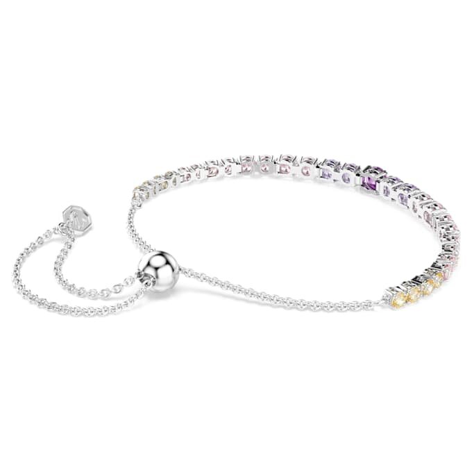 Matrix-armband met kleurverloop van ronde slijpvormen, veelkleurig, gerhodineerd Matrix-armband met kleurverloop van ronde slijpvormen, veelkleurig, gerhodineerd