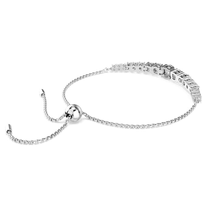Matrix-armband met kleurverloop van ronde slijpvormen, wit, gerhodineerd Matrix-armband met kleurverloop van ronde slijpvormen, wit, gerhodineerd