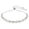 Matrix-armband met kristallen parel, ronde slijpvorm, wit, gerhodineerd Matrix-armband met kristallen parel, ronde slijpvorm, wit, gerhodineerd