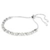 Matrix-armband met kristallen parel, ronde slijpvorm, wit, gerhodineerd Matrix-armband met kristallen parel, ronde slijpvorm, wit, gerhodineerd