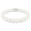 Matrix-armband met kristallen parels, wit, gerhodineerd