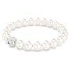 Matrix-armband met kristallen parels, wit, gerhodineerd