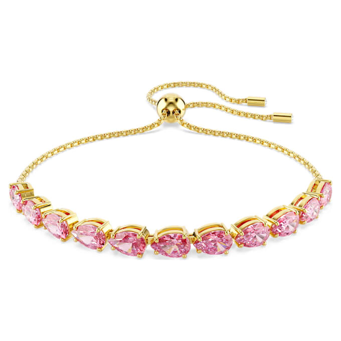 Matrix-armband met peervormige kristallen, roze, verguld Matrix-armband met peervormige kristallen, roze, verguld