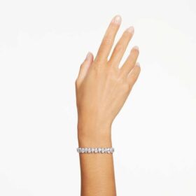 Matrix-armband met peervormige slijpvorm, wit, gerhodineerd Matrix-armband met peervormige slijpvorm, wit, gerhodineerd