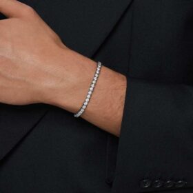 matrix armband met ronde slijpvorm grijs gerutheniumd 1 280x280 - Matrix-armband met ronde slijpvorm, grijs, gerutheniumd