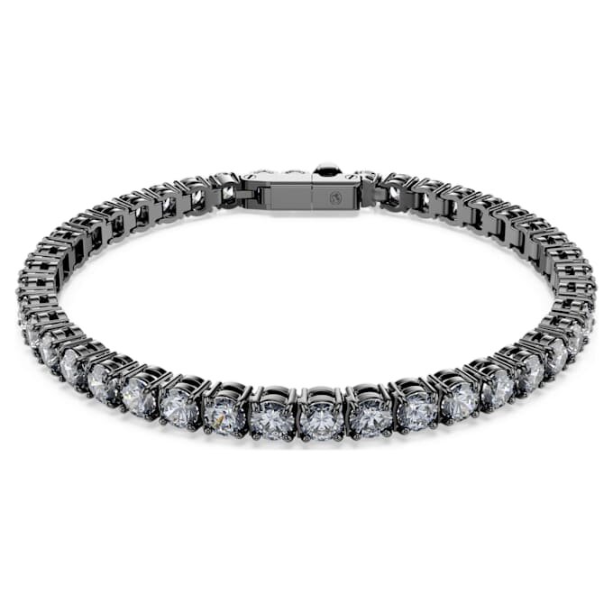 Matrix-armband met ronde slijpvorm, grijs, gerutheniumd Matrix-armband met ronde slijpvorm, grijs, gerutheniumd