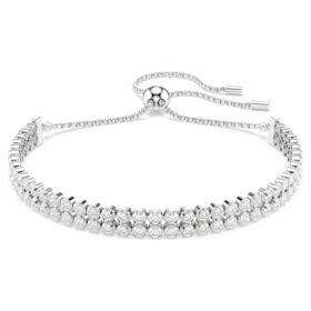 Matrix-armband met ronde slijpvorm, wit, gerhodineerd Matrix-armband met ronde slijpvorm, wit, gerhodineerd