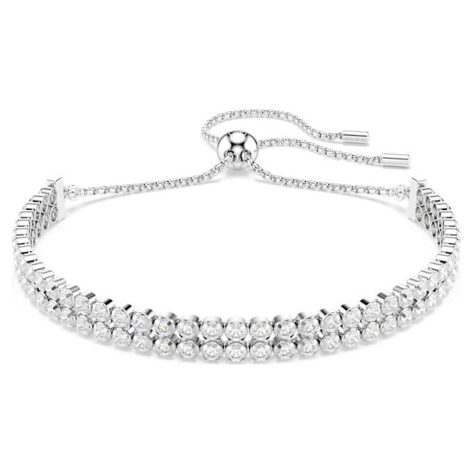 Matrix-armband met ronde slijpvorm, wit, gerhodineerd Matrix-armband met ronde slijpvorm, wit, gerhodineerd