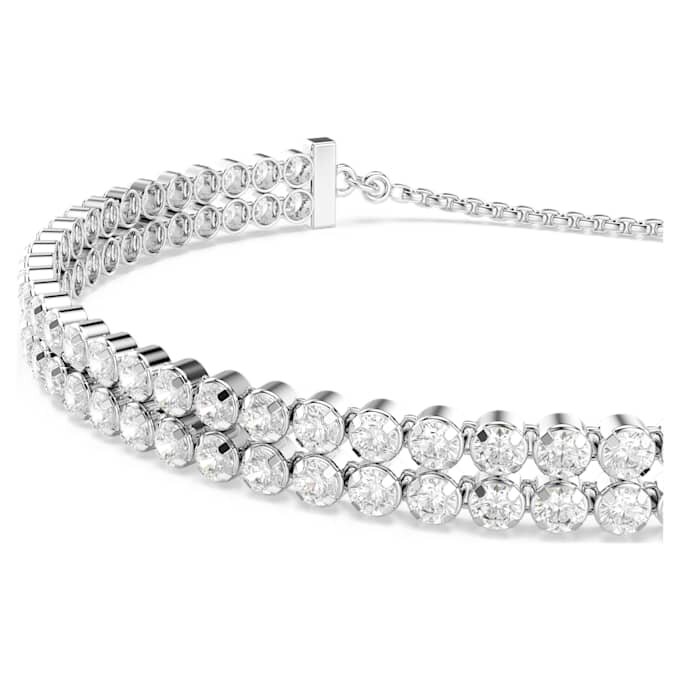 Matrix-armband met ronde slijpvorm, wit, gerhodineerd Matrix-armband met ronde slijpvorm, wit, gerhodineerd