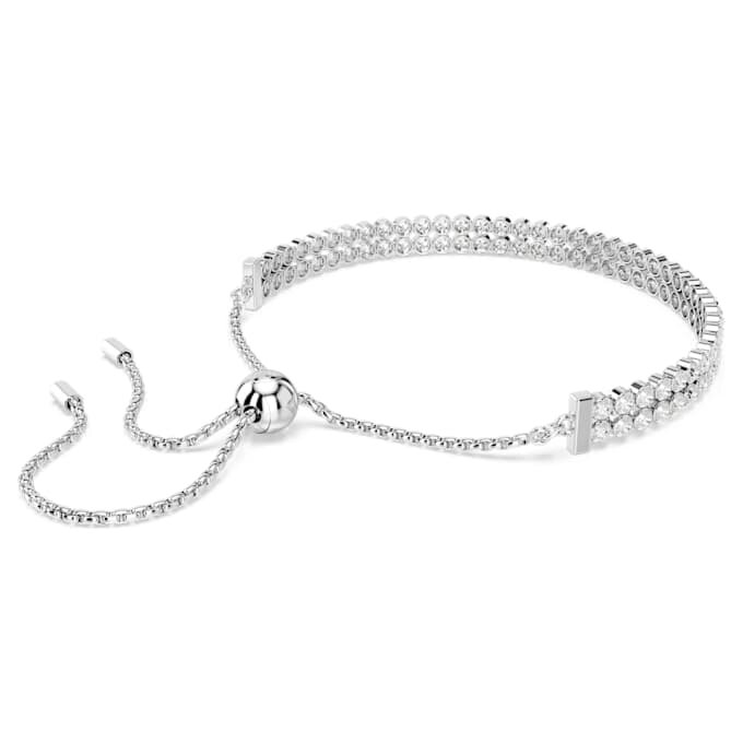 Matrix-armband met ronde slijpvorm, wit, gerhodineerd Matrix-armband met ronde slijpvorm, wit, gerhodineerd