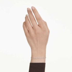 Matrix-armband met ronde slijpvorm, wit, verguld Matrix-armband met ronde slijpvorm, wit, verguld