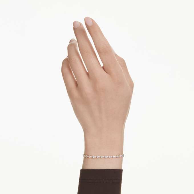 Matrix-armband met ronde slijpvorm, wit, verguld Matrix-armband met ronde slijpvorm, wit, verguld