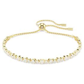 Matrix-armband met ronde slijpvorm, wit, verguld Matrix-armband met ronde slijpvorm, wit, verguld
