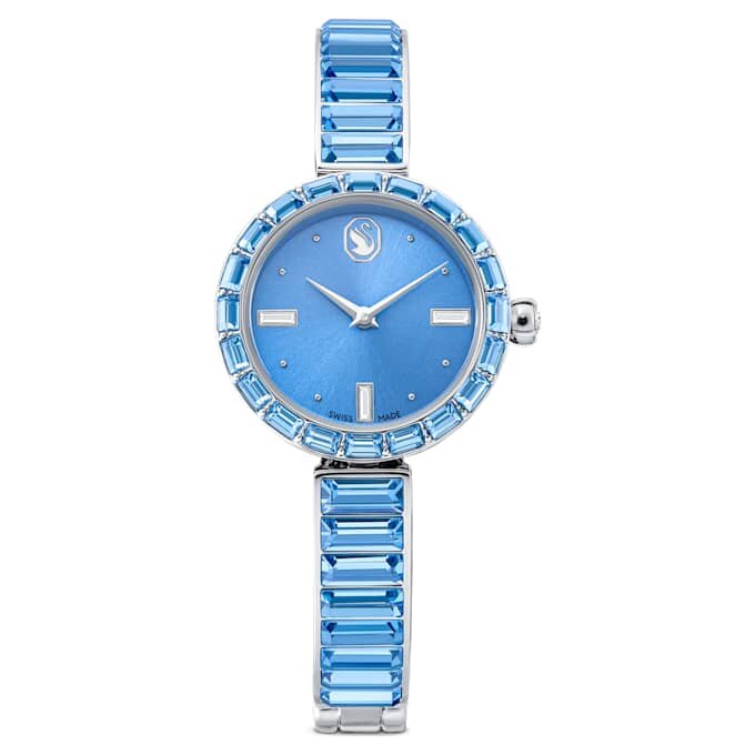 Matrix-armbandhorloge, Swiss Made, kristallen armband, blauw, roestvrij staal Matrix-armbandhorloge, Swiss Made, kristallen armband, blauw, roestvrij staal