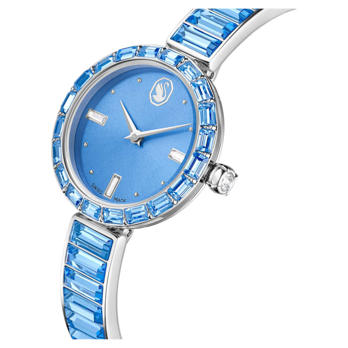 Matrix-armbandhorloge, Swiss Made, kristallen armband, blauw, roestvrij staal Matrix-armbandhorloge, Swiss Made, kristallen armband, blauw, roestvrij staal