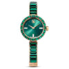 Matrix-armbandhorloge, Swiss Made, kristallen armband, groen, champagnekleurige afwerking Matrix-armbandhorloge, Swiss Made, kristallen armband, groen, champagnekleurige afwerking
