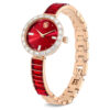 Matrix-armbandhorloge, Swiss Made, kristallen armband, rood, roségoudkleurige afwerking
