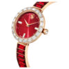 Matrix-armbandhorloge, Swiss Made, kristallen armband, rood, roségoudkleurige afwerking
