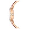 Matrix-armbandhorloge, Swiss Made, kristallen armband, rood, roségoudkleurige afwerking