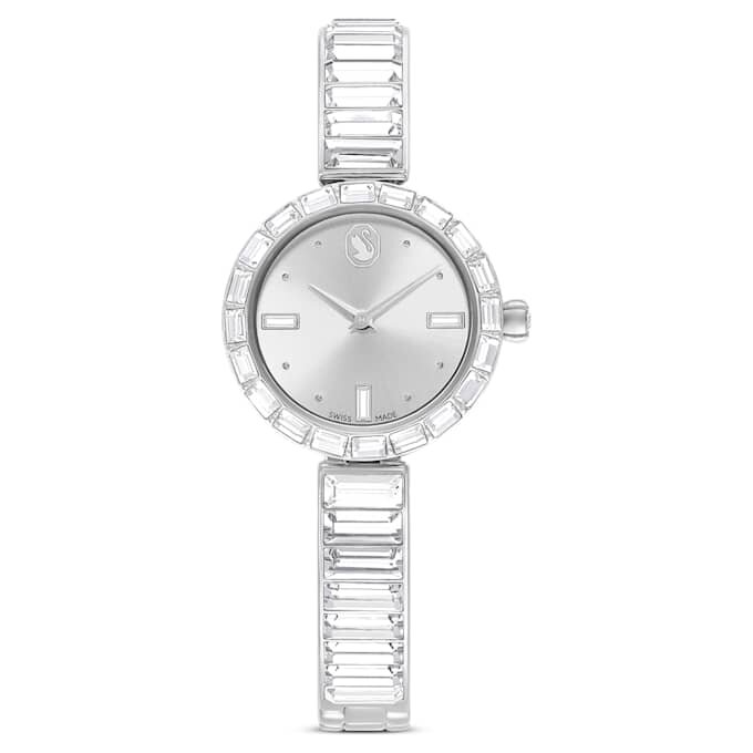 Matrix-armbandhorloge, Swiss Made, kristallen armband, wit, roestvrij staal Matrix-armbandhorloge, Swiss Made, kristallen armband, wit, roestvrij staal