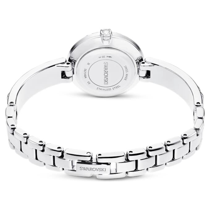 Matrix-armbandhorloge, Swiss Made, kristallen armband, wit, roestvrij staal Matrix-armbandhorloge, Swiss Made, kristallen armband, wit, roestvrij staal