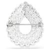 Matrix-broche met ronde slijpvorm, wit, gerhodineerd Matrix-broche met ronde slijpvorm, wit, gerhodineerd