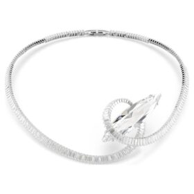 Matrix-choker met baguette-slijpsel, wit, gerhodineerd Matrix-choker met baguette-slijpsel, wit, gerhodineerd