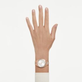 Matrix Date-horloge, Swiss Made, metalen armband, roségoudkleurig, roségoudkleurige afwerking