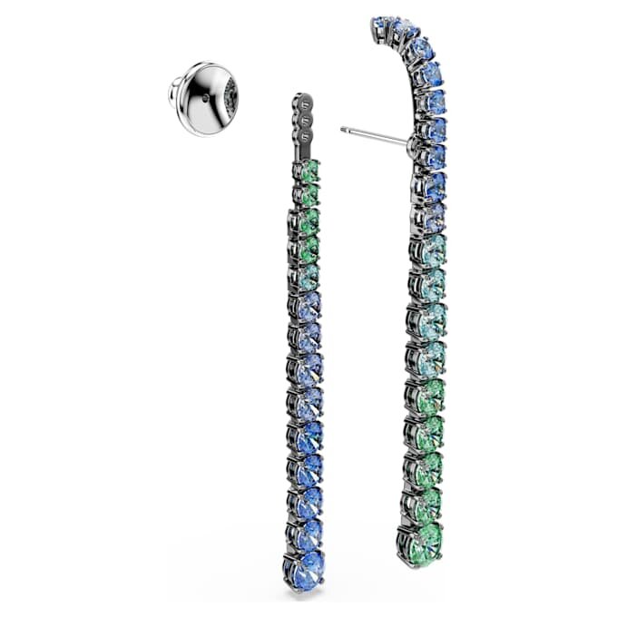 Matrix druppeloorbellen met kleurverloop van ronde slijpvormen, veelkleurig, geruthineerd Matrix druppeloorbellen met kleurverloop van ronde slijpvormen, veelkleurig, geruthineerd