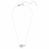 Matrix-hanger met baguette-slijpsel, knoop, wit, gerhodineerd Matrix-hanger met baguette-slijpsel, knoop, wit, gerhodineerd