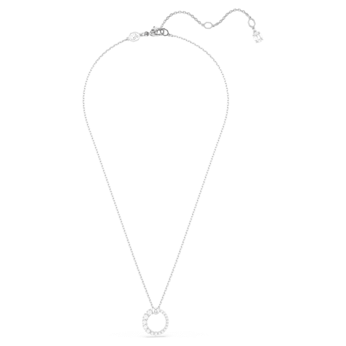 Matrix-hanger met kristallen parel, ronde slijpvorm, wit, gerhodineerd Matrix-hanger met kristallen parel, ronde slijpvorm, wit, gerhodineerd