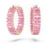 Matrix hoepeloorbellen met baguette-slijpsel, roze, roségoudkleurig verguld Matrix hoepeloorbellen met baguette-slijpsel, roze, roségoudkleurig verguld