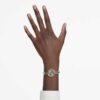 Matrix-horloge, Swiss Made, kristallen armband, grijs, roségoudkleurige afwerking
