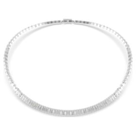 Matrix-ketting met baguette-slijpsel, wit, gerhodineerd
