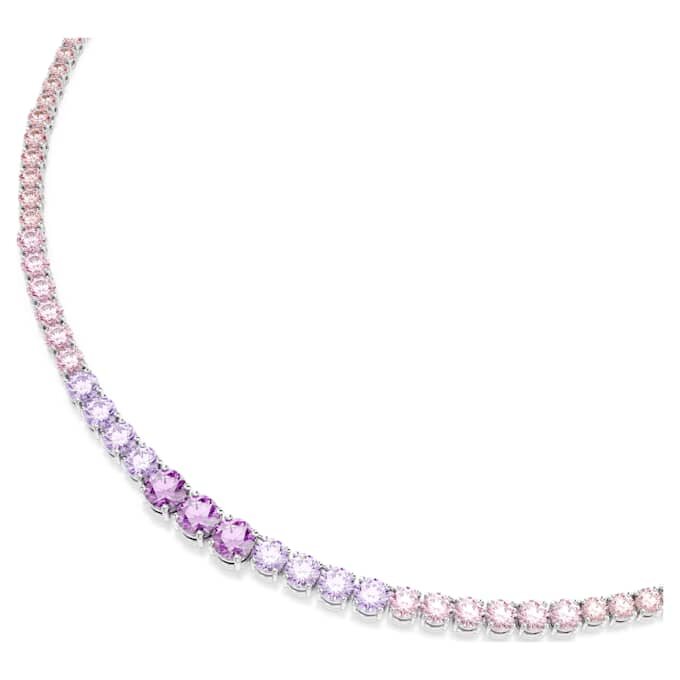 Matrix-ketting met kleurverloop van ronde slijpvormen, veelkleurig, gerhodineerd Matrix-ketting met kleurverloop van ronde slijpvormen, veelkleurig, gerhodineerd