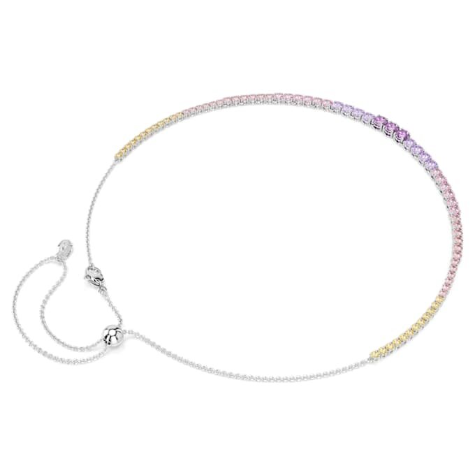 Matrix-ketting met kleurverloop van ronde slijpvormen, veelkleurig, gerhodineerd Matrix-ketting met kleurverloop van ronde slijpvormen, veelkleurig, gerhodineerd