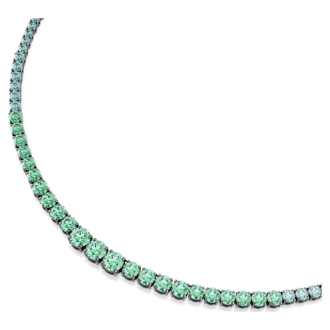 Matrix-ketting met kleurverloop van ronde slijpvormen, veelkleurig, geruteniumde Matrix-ketting met kleurverloop van ronde slijpvormen, veelkleurig, geruteniumde