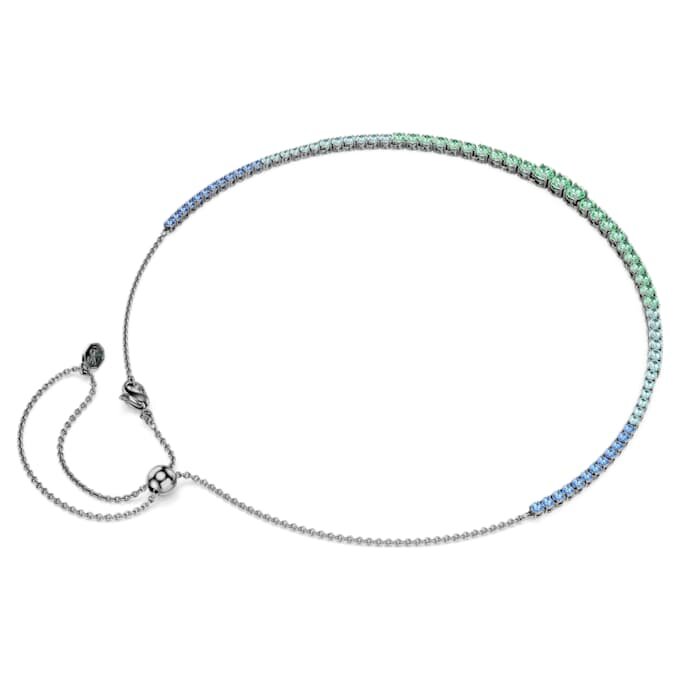 Matrix-ketting met kleurverloop van ronde slijpvormen, veelkleurig, geruteniumde Matrix-ketting met kleurverloop van ronde slijpvormen, veelkleurig, geruteniumde