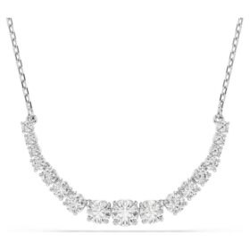 Matrix-ketting met kleurverloop van ronde steentjes, wit, gerhodineerd