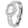 Matrix Octagon-horloge met baguette-slijpsel, metalen armband, zilverkleurig, roestvrij staal Matrix Octagon-horloge met baguette-slijpsel, metalen armband, zilverkleurig, roestvrij staal