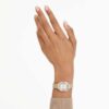 Matrix Octagon-horloge met metalen armband, goudkleurig, champagnekleurige afwerking