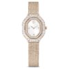 Matrix Octagon-horloge met metalen armband, goudkleurig, champagnekleurige afwerking