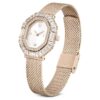 Matrix Octagon-horloge met metalen armband, goudkleurig, champagnekleurige afwerking