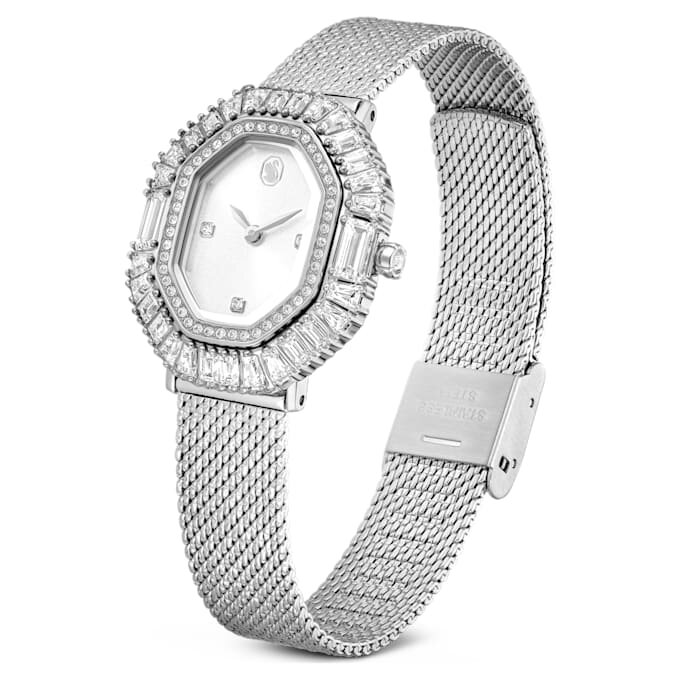 Matrix Octagon-horloge met metalen armband, zilverkleurig, roestvrij staal Matrix Octagon-horloge met metalen armband, zilverkleurig, roestvrij staal