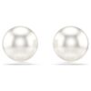 Matrix oorbellen met kristallen parels, wit, gerhodineerd Matrix oorbellen met kristallen parels, wit, gerhodineerd