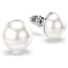 Matrix oorbellen met kristallen parels, wit, gerhodineerd Matrix oorbellen met kristallen parels, wit, gerhodineerd