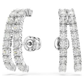 Matrix-oorcuffs met ronde slijpvorm, wit, gerhodineerd Matrix-oorcuffs met ronde slijpvorm, wit, gerhodineerd