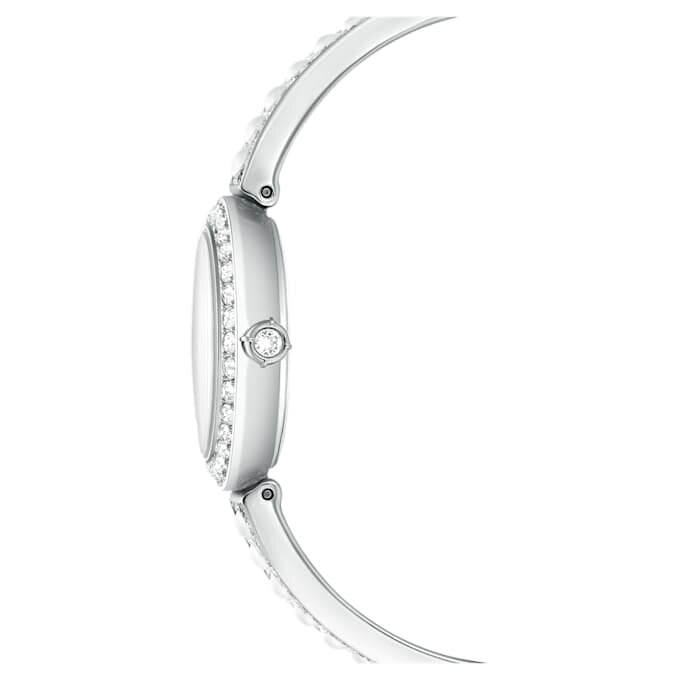 Matrix Pearl-armbandhorloge, Swiss Made, kristallen armband, wit, roestvrij staal Matrix Pearl-armbandhorloge, Swiss Made, kristallen armband, wit, roestvrij staal